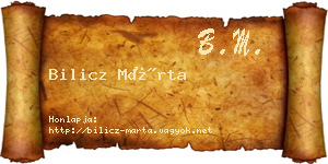 Bilicz Márta névjegykártya